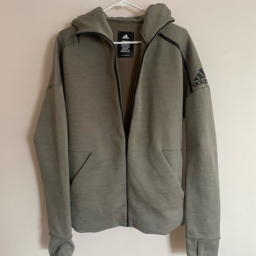 Adidas Men's Zip-Up Gray Sweater
